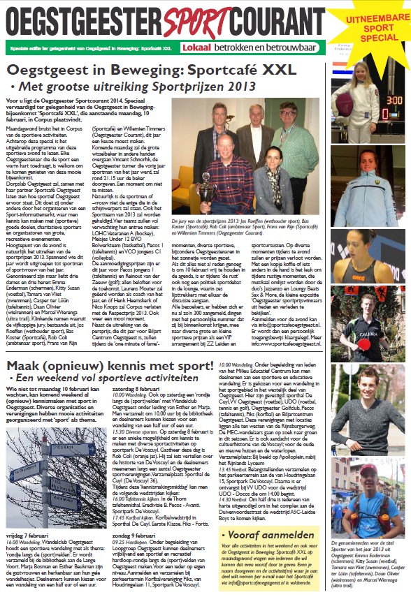 Speciaal sportkatern in Oegstgeester Courant