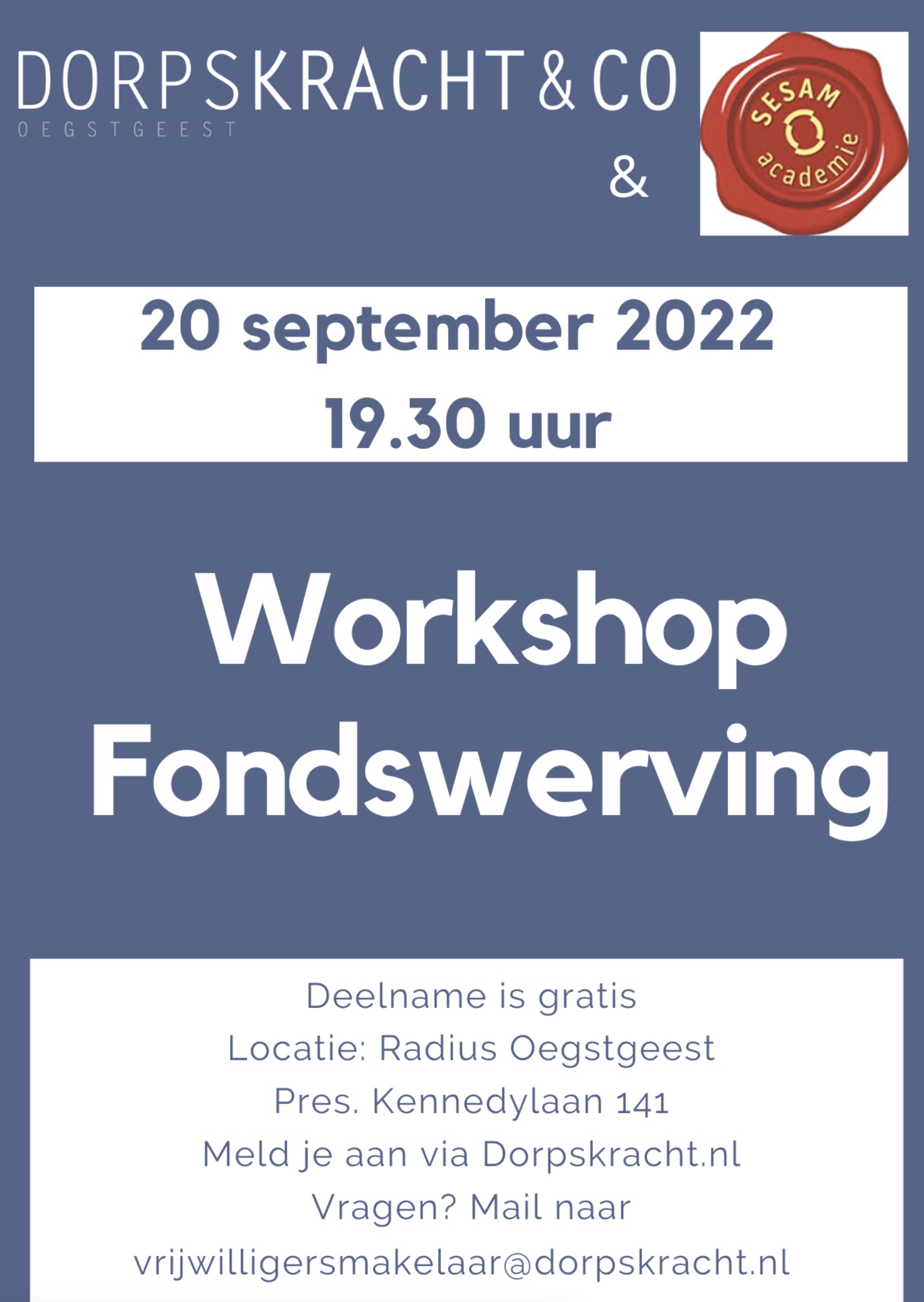 Workshop Fondswerving Dorpskracht.nl