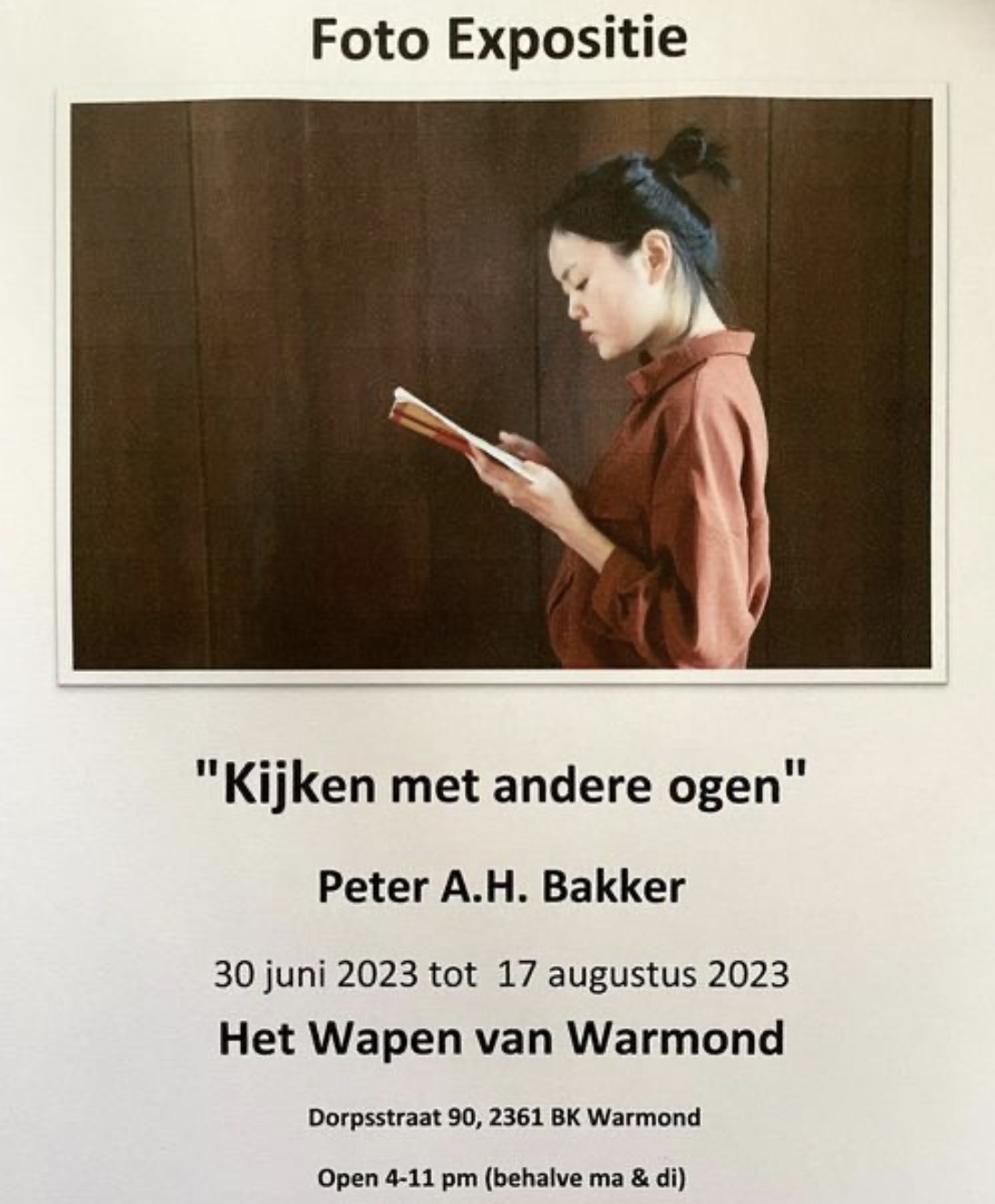 Foto expositie Peter A.H. Bakker tot 17/8
